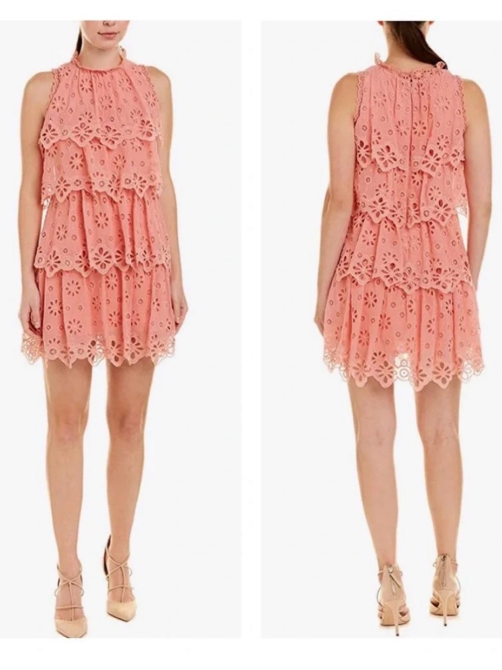 Rebecca Taylor Peony Eyelet Tiered Mini Dress